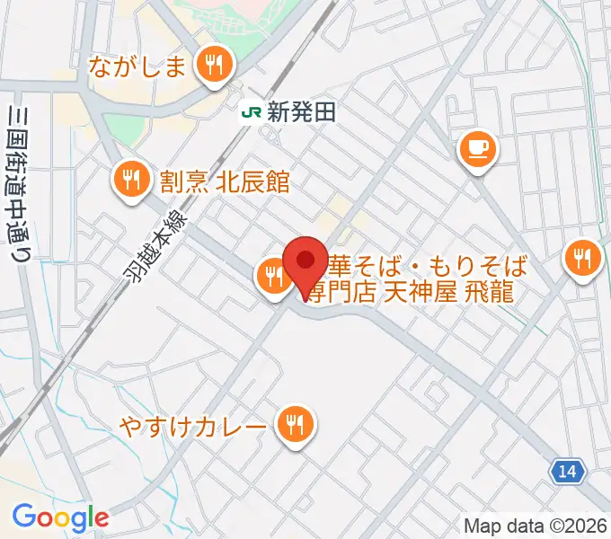 わたじん楽器 新発田の地図