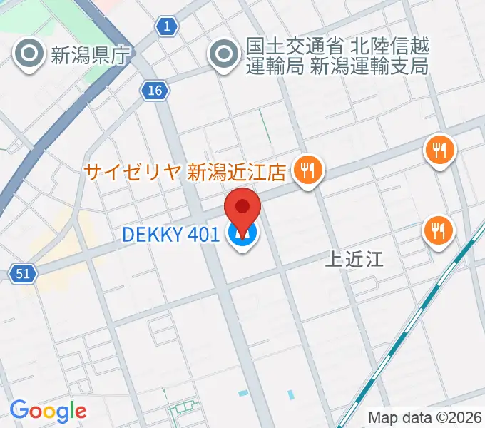 わたじん楽器 デッキィ401センターの地図