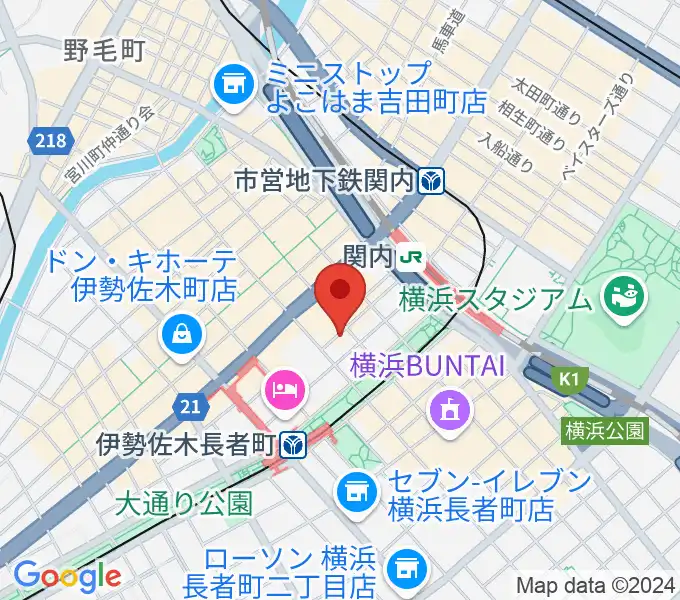 横浜バロック関内サロンの地図