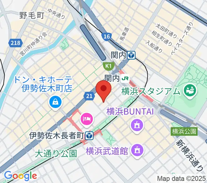 横浜バロック関内サロンの地図