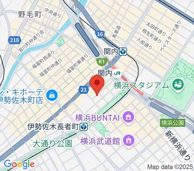 横浜バロック関内サロンの地図