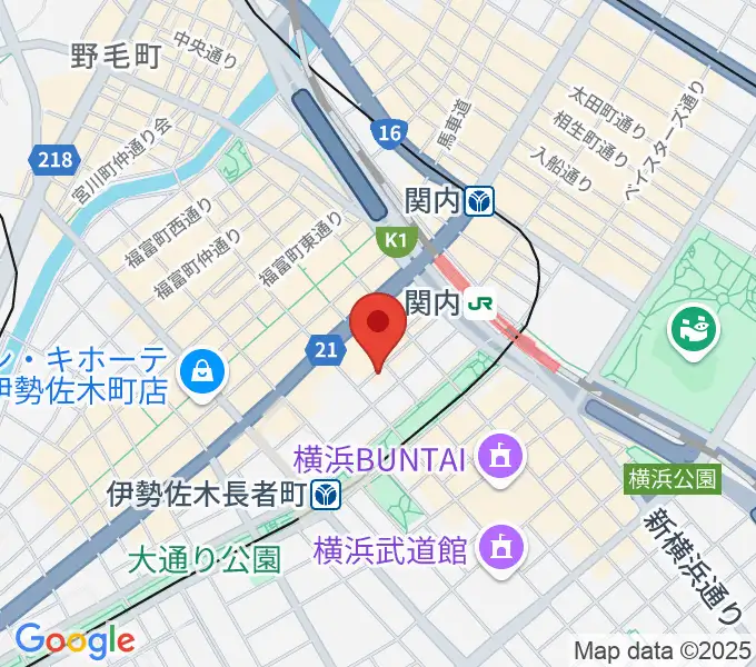 横浜バロック関内サロンの地図