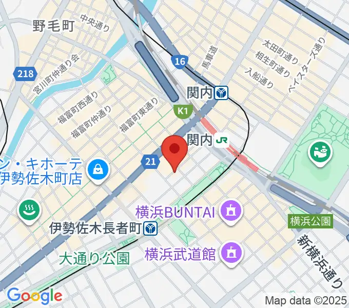 横浜バロック関内サロンの地図