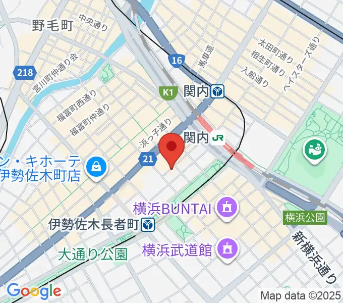 横浜バロック関内サロンの地図