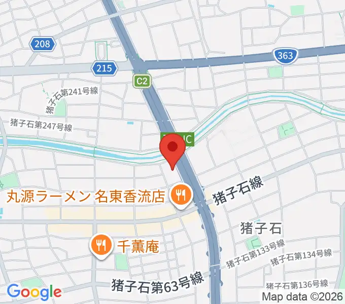 安達チェンバロ工房の地図