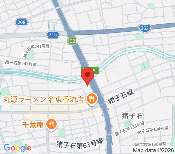 安達チェンバロ工房の地図
