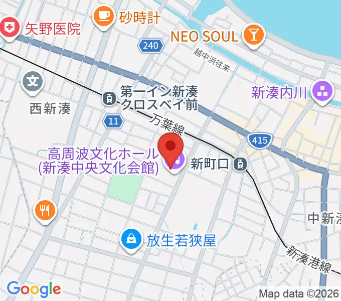 高周波文化ホールの地図