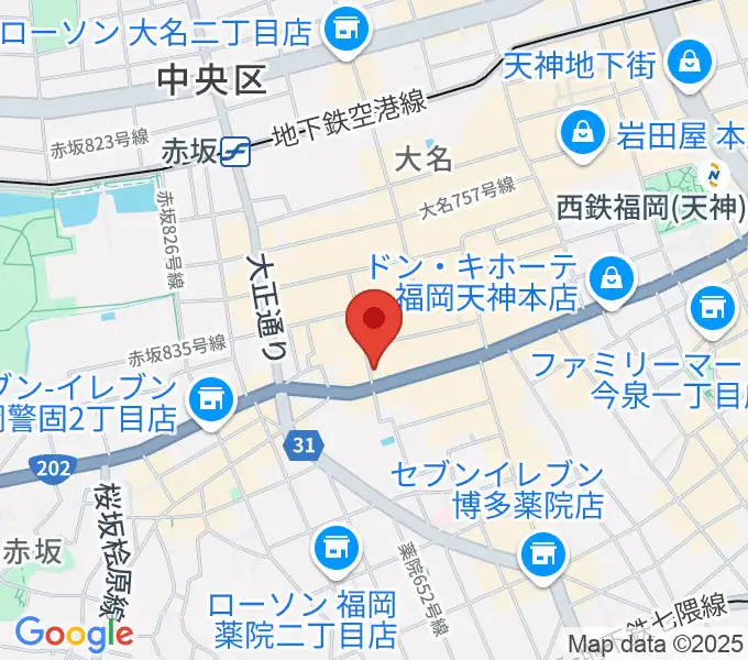 ボーカルレッスンミュウ天神校の地図