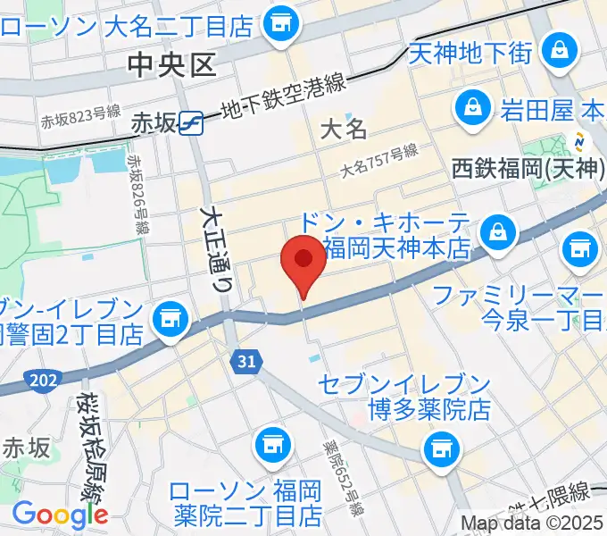 ボーカルレッスンミュウ天神校の地図