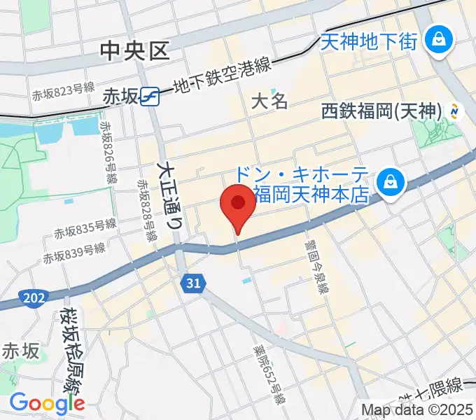 ボーカルレッスンミュウ天神校の地図
