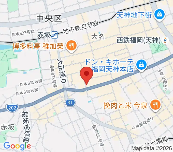 ボーカルレッスンミュウ天神校の地図