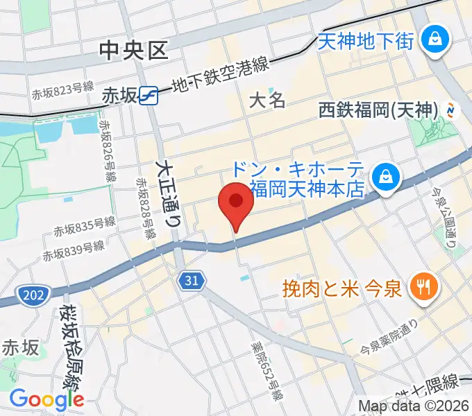 ボーカルレッスンミュウ天神校の地図