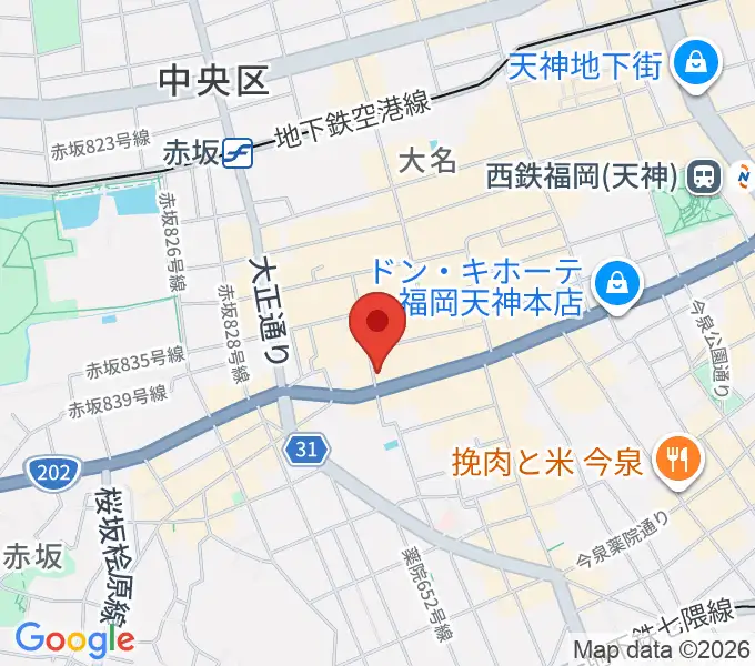 ボーカルレッスンミュウ天神校の地図