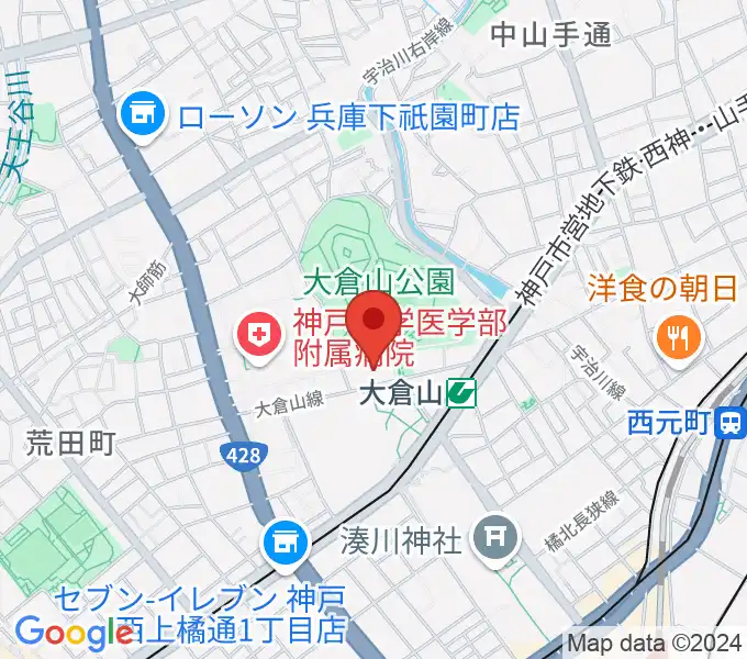 神戸ラピスホールの地図