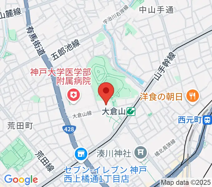 神戸ラピスホールの地図