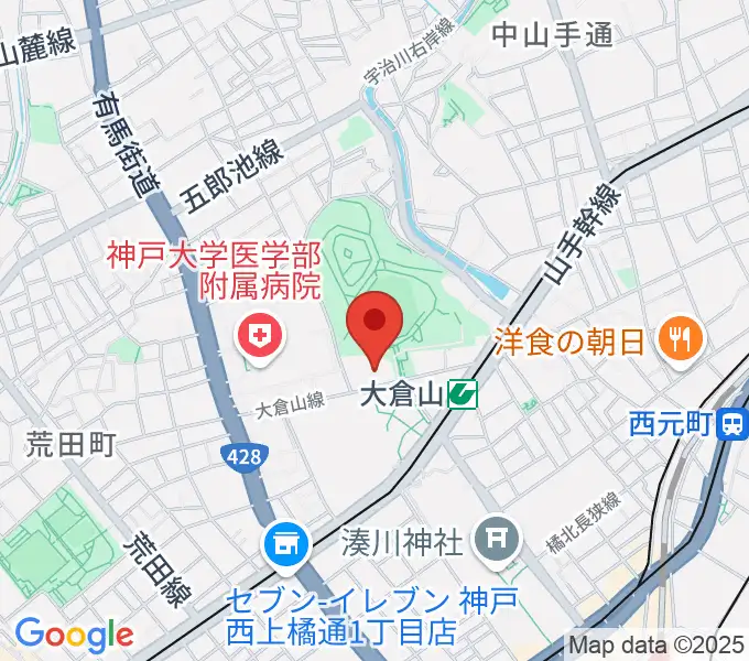 神戸ラピスホールの地図