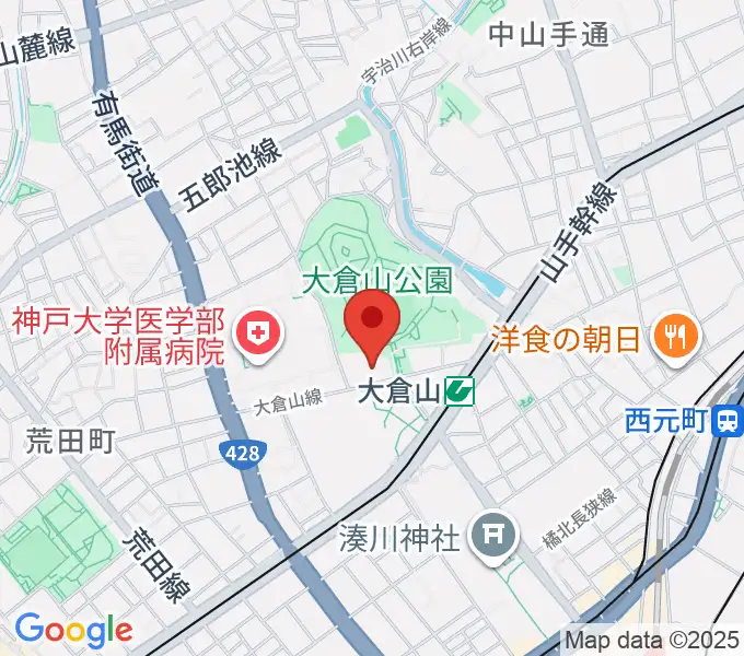 神戸ラピスホールの地図