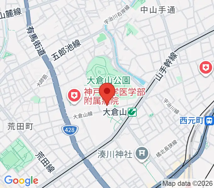 神戸ラピスホールの地図