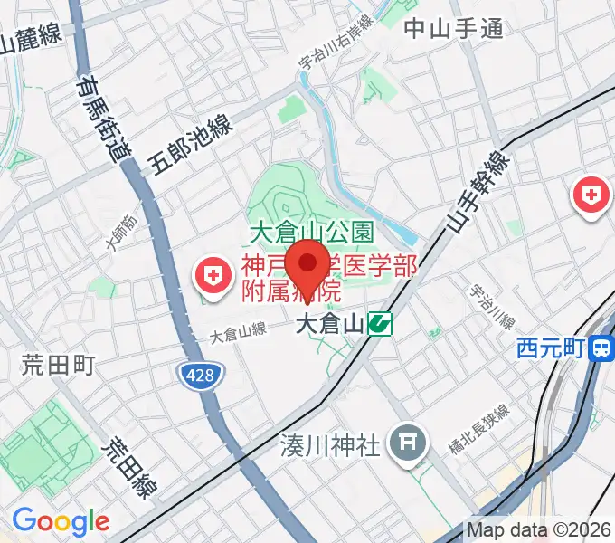 神戸ラピスホールの地図
