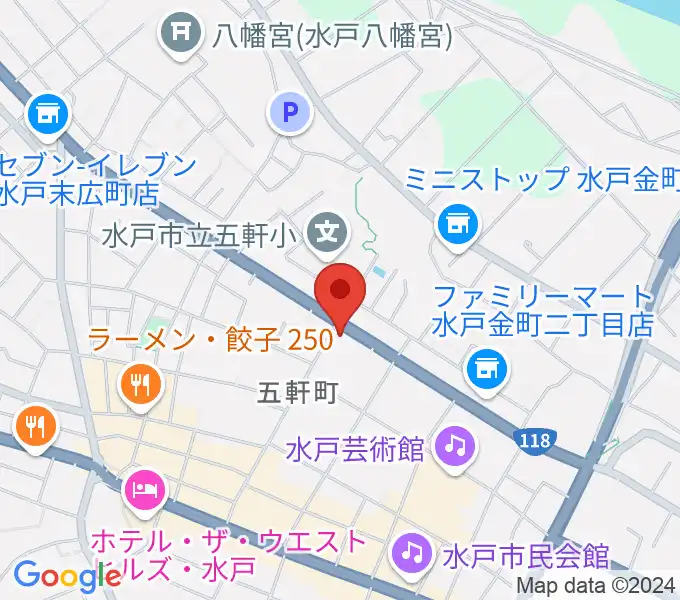 水戸奏楽堂の地図