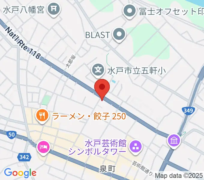 水戸奏楽堂の地図