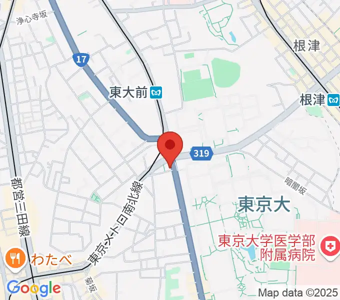 三浦ピアノ本郷店の地図