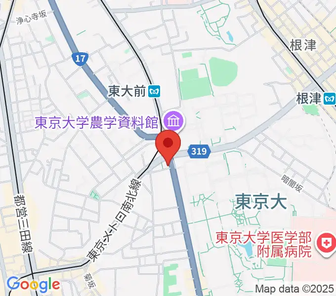 三浦ピアノ本郷店の地図