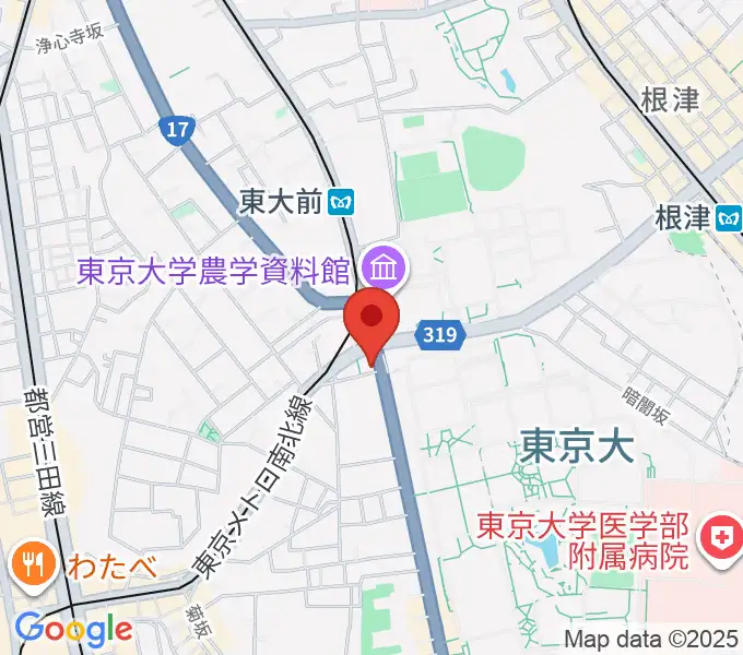 三浦ピアノ本郷店の地図