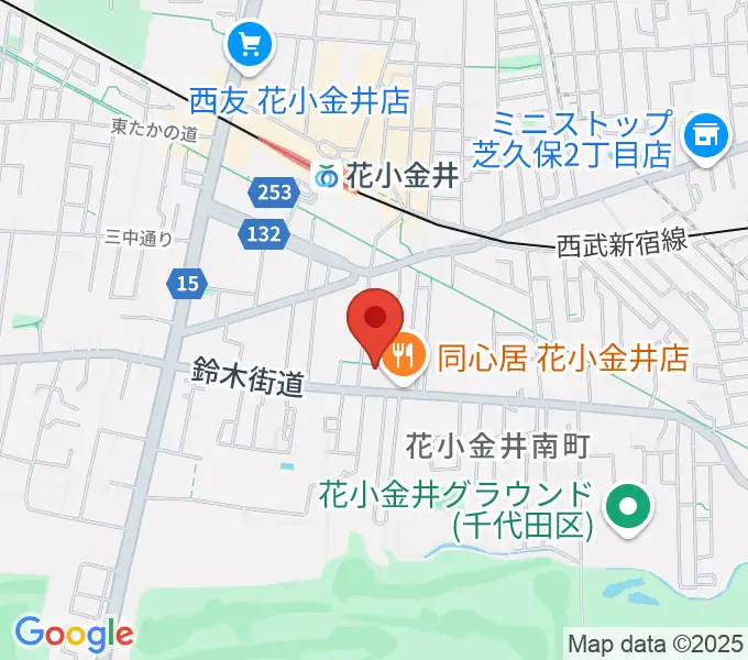 小平ギター＆ピアノ教室 花小金井校の地図