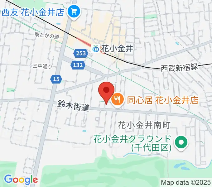 小平ギター＆ピアノ教室 花小金井校の地図