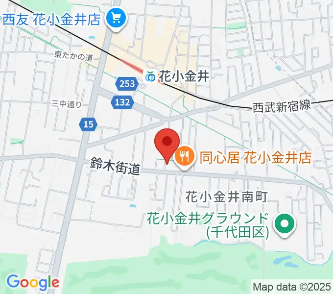 小平ギター＆ピアノ教室 花小金井校の地図