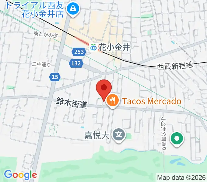 小平ギター＆ピアノ教室 花小金井校の地図