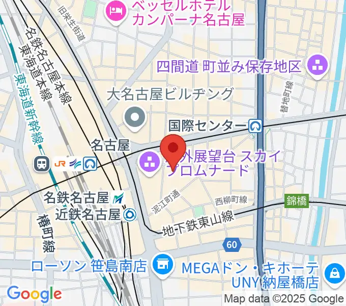 ウインクあいちの地図