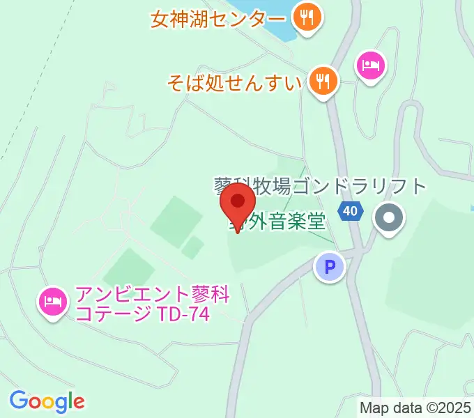 蓼科園地・野外音楽ホールの地図