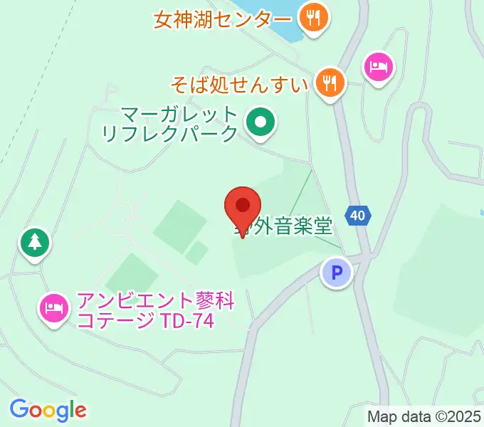 蓼科園地・野外音楽ホールの地図