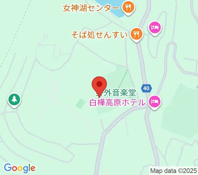 蓼科園地・野外音楽ホールの地図