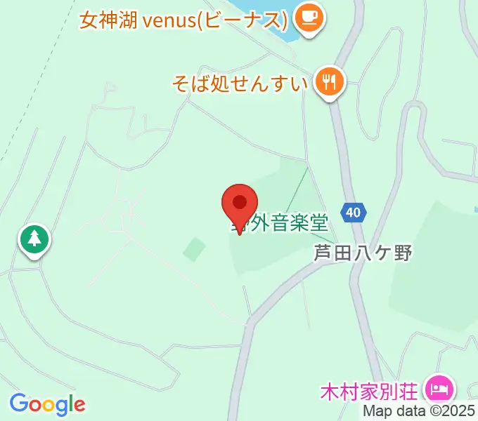 蓼科園地・野外音楽ホールの地図