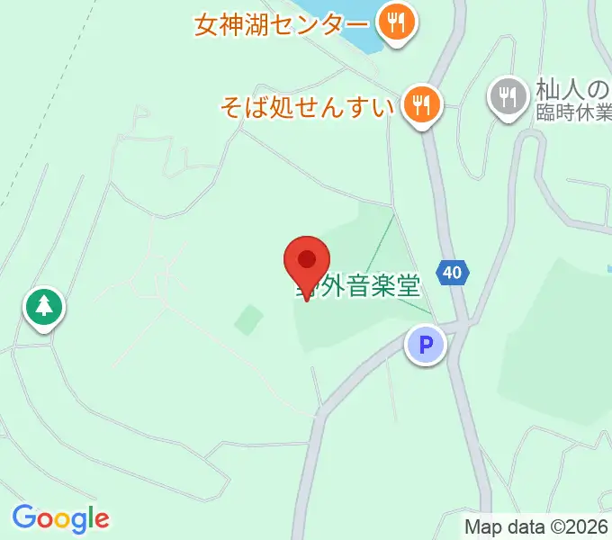 蓼科園地・野外音楽ホールの地図