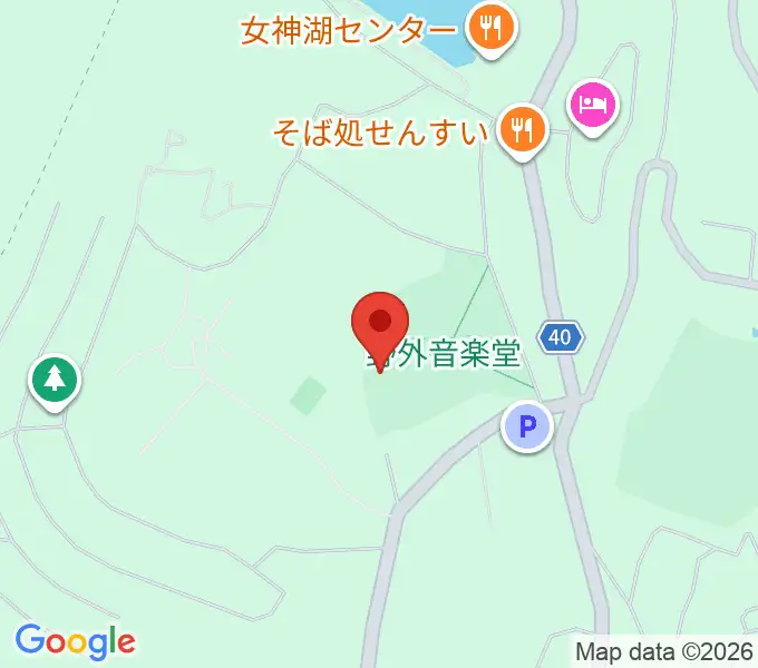 蓼科園地・野外音楽ホールの地図