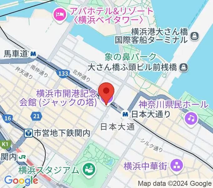 横浜市開港記念会館の地図