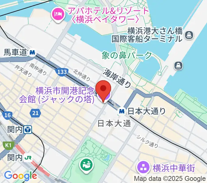 横浜市開港記念会館の地図