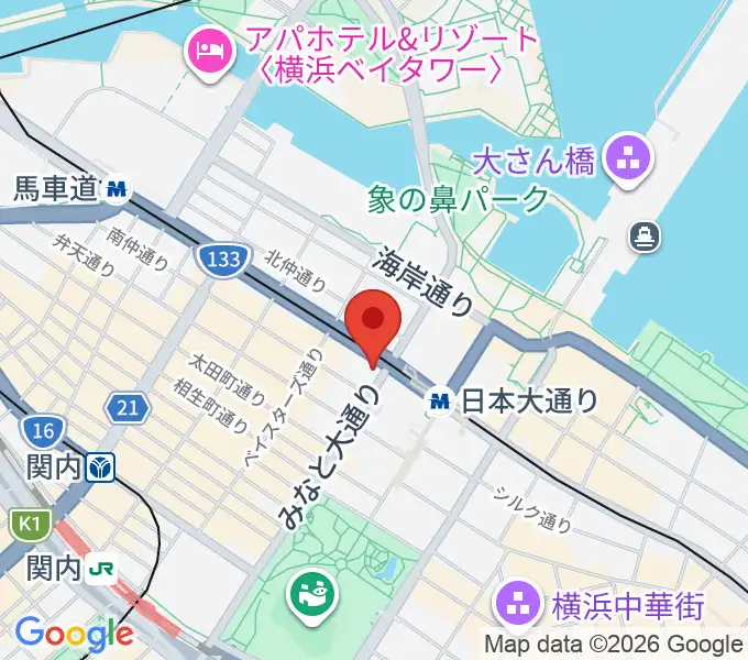 横浜市開港記念会館の地図