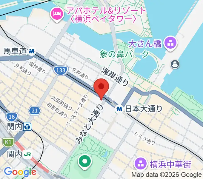 横浜市開港記念会館の地図