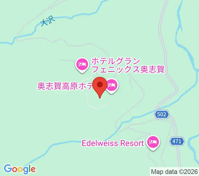 奥志賀高原 森の音楽堂の地図