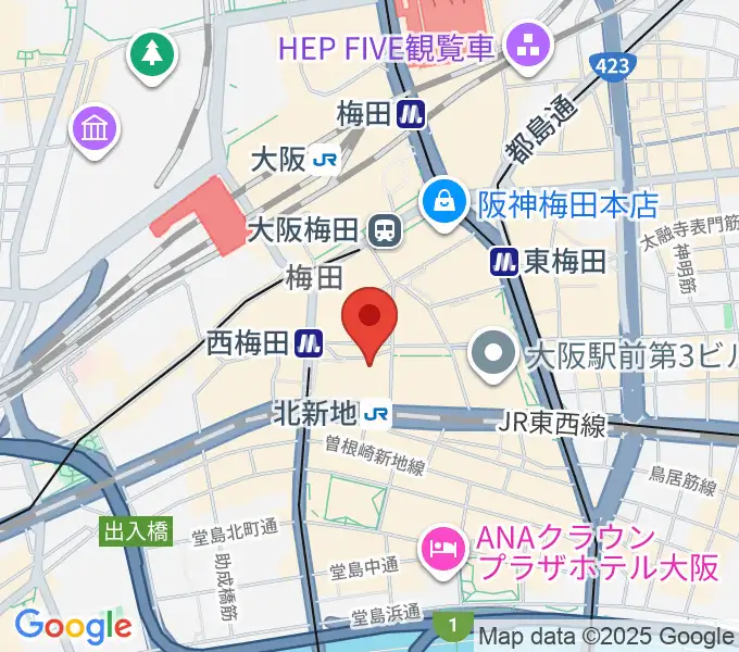 トート音楽院 梅田の地図