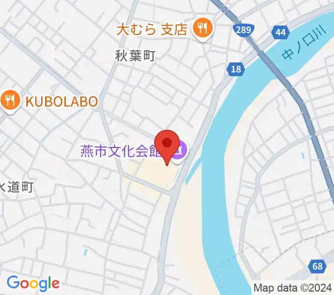 燕市文化会館の地図