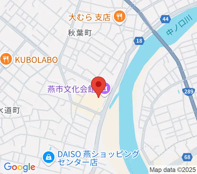 燕市文化会館の地図