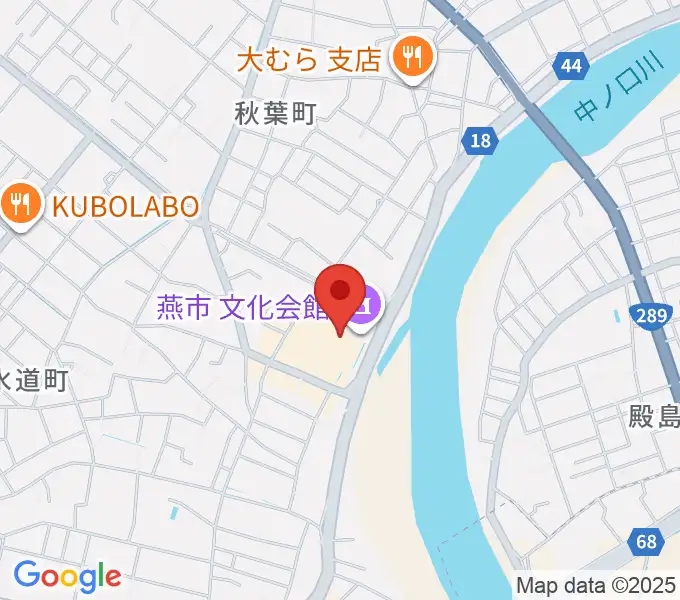 燕市文化会館の地図