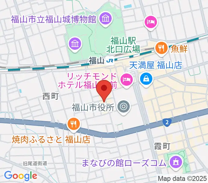 スガナミ楽器 福山本店の地図