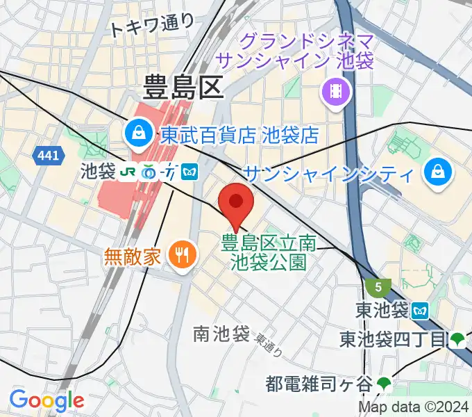 クロサワ楽器池袋店 アコースティック館の地図